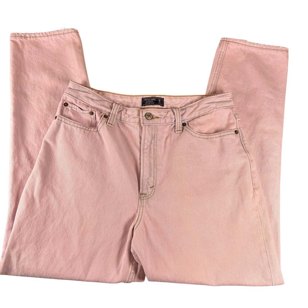Abercrombie A&F Mom Jean 28/6 Pink High Rise 100% Cotton Jeans